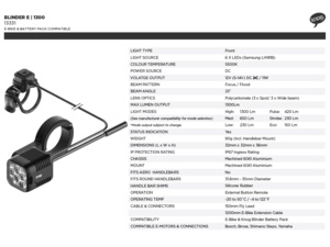 Přední světlo KNOG Blinder E-bike 1300 lm