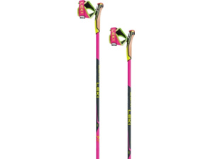 Běžecké hole LEKI HRC Max Neonpink-Neonyellow-Carbon Structure