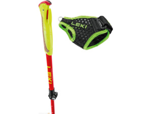 Trekingové hole LEKI Ultratrail FX Junior Naturalcarbon-Bright Red-Neonyellow 95-110 cm