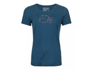 Dámské Tričko ORTOVOX 120 Cool Tec Leaf Logo T-shirt Women's Petrol Blue