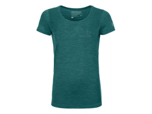 Dámské Tričko ORTOVOX 150 Cool Mountain Face T-shirt Women's Pacific Green Blend