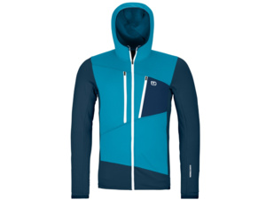 Mikina ORTOVOX Fleece Grid Hoody Men's Mountain Blue