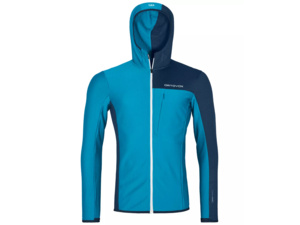 Mikina ORTOVOX Fleece Light Grid Hooded Jacket Men's Mountain Blue