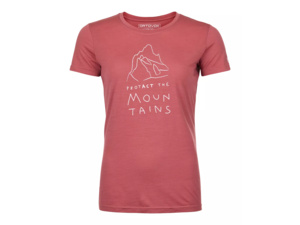 Dámské Tričko ORTOVOX 150 Cool Mtn Protector T-shirt Women's Wild Rose