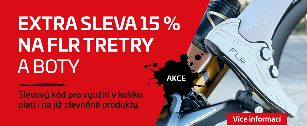 Extra sleva 15 % na FLR tretry a boty na kolo. Platí i pro zlevněné modely